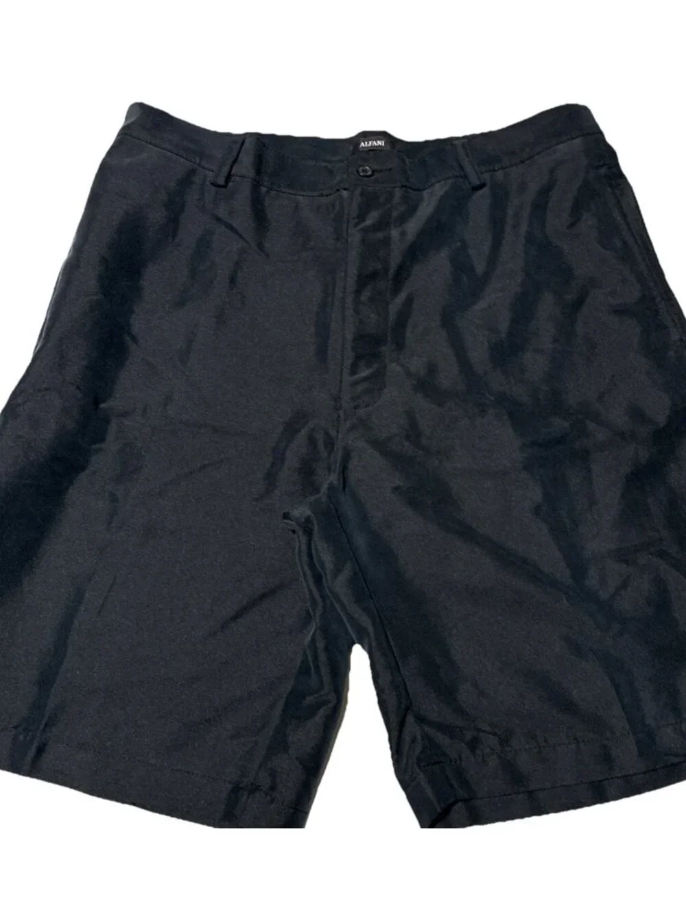 Alfani Vintage Mens Shorts Black Elastic Waist Luxury Gorpcore Basic 34x11